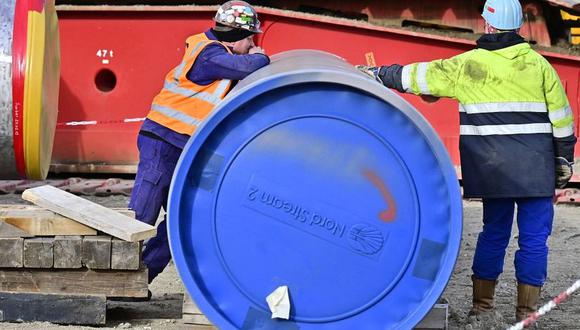 Trabajadores de la construcción en el sitio de Nord Stream 2 en Lubmin, Alemania. (Foto: agencias)
