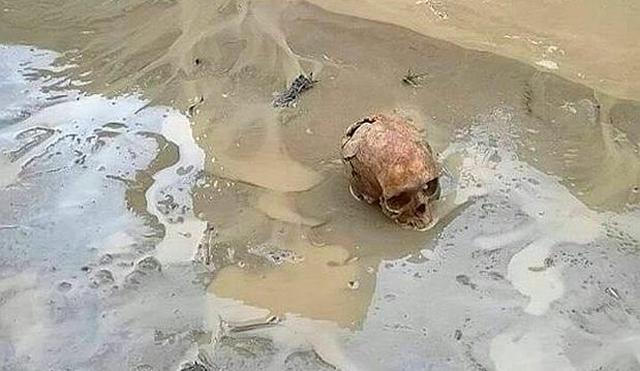 Trujillo: aguas arrastraron a cráneo de cementerio de Mampuesto - 1