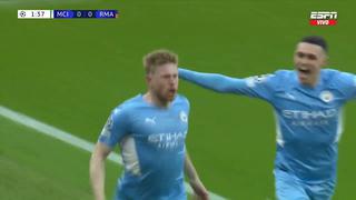 Gol tempranero: Kevin de Bruyne anota el 1-0 de Manchester City ante Real Madrid por Champions League | VIDEO