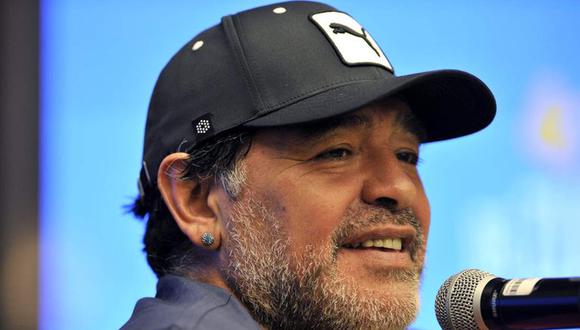 Diego Maradona recibió homenaje por la representante argentina en Miss Universo. (Foto: AFP)