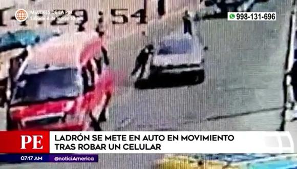 Ladrón arrebata celular a comerciante en SJM. (Foto: América Noticias)