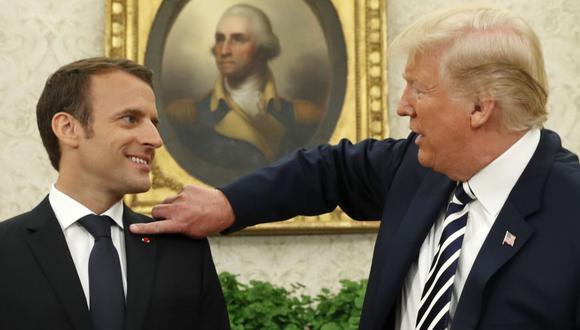 Donald Trump a Emmanuel Macron: "Tenemos una relación especial, de hecho voy a quitarte la caspa". (Foto: Reuters)