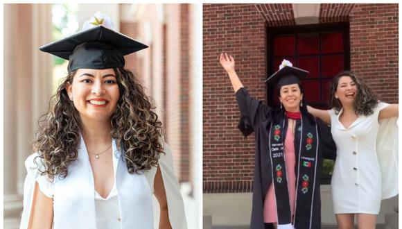Nataly Morales Villa le puso la toga a su madre tras graduarse de Harvard. (Foto: Instagram | latinainsuperable).