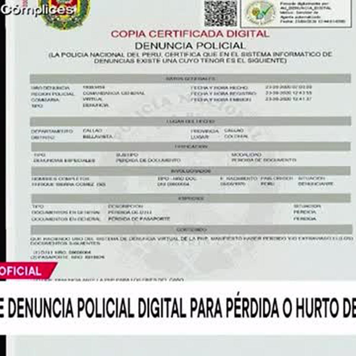 Lanzan plataforma “Denuncia Policial Digital” para reportar pérdida de  documentos NNAV |AMTV |VIDEO |VIDEOS |PAIS | VIDEOS | EL COMERCIO PERÚ