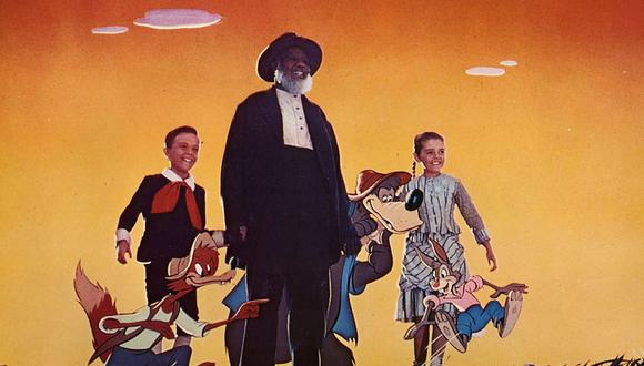 De izquierda a derecha, los protagonistas de "Canción del sur" con Johnny (Bobby Driscoll), el tío Remus (James Baskett) y Ginny (Luana Patten). (Foto: Walt Disney Company)