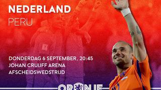 Perú vs. Holanda: amistoso en Europa significará despedida de Wesley Sneijder