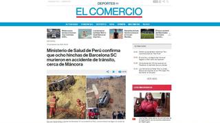 Así informó la prensa de Ecuador sobre la tragedia de los hinchas del Barcelona