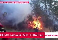Cusco: fuerte incendio afecta más de 1500 hectáreas