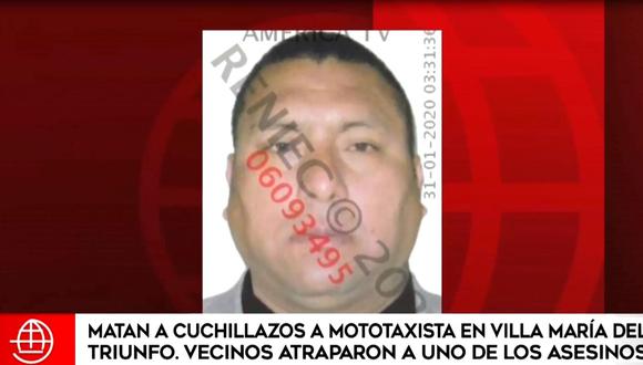 Gerónimo Montalvo Rengifo fue asesinado a cuchillazos por resistirse al robo de su mototaxi en Villa María del Triunfo. (Captura: América Noticias)