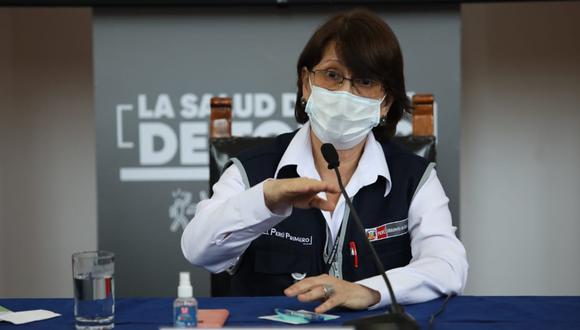 La ministra de Salud, Pilar Mazztti, dijo que esta distribución se está realizando con ayuda de un avión de las Fuerzas Armadas que viene recorriendo diferentes regiones del país. (Foto: Britanie Arroyo / @photo.gec)