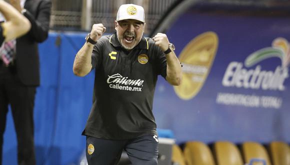 Maradona tras debutar con triunfo en Dorados de Sinaloa: "Creí que estaba en la cancha de Boca". (Foto: AFP)