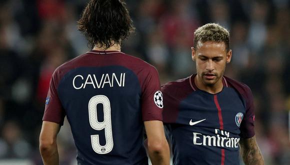 El distanciamiento entre Cavani y Neymar en el PSG. (Foto: EFE)