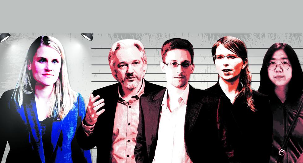 Frances Haugen, Julian Assange, Edward Snowden, Chelsea Manning y Zhang Zhan son algunos de los denunciantes o informantes que remecieron el mundo. (El Comercio)