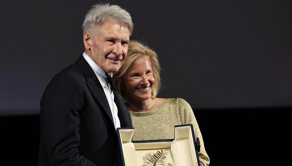 El actor aseguró sentirse “completamente emocionado” al recibir el premio honorifico antes de la primera proyección oficial de “Indiana Jones y el dial del destino”. (Foto: Valery HACHE / AFP)