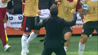 River Plate vs. Flamengo: Marcelo Gallardo tuvo efusivo festejo tras la anotación del colombiano Rafael Santos Borré [VIDEO]