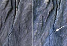 NASA publica fotografía de un desfiladero marciano recién formado