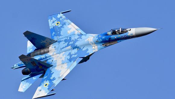 El Su-27 Flanker ucraniano, el 15 de julio de 2018. (Foto de Dave S. / Flanker Sukhoi Su-27P de la Fuerza Aérea de Ucrania)