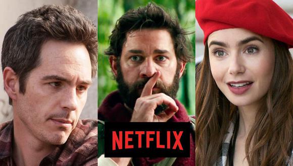 La película mexicana "Ahí te encargo", la aterradora "Un lugar en silencio" y la nueva serie "Emily en París" están entre los estrenos del día en Netflix (Foto: Netflix / Paramount Pictures)