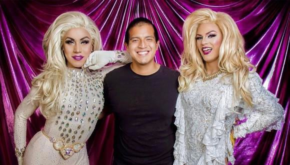 Alberto Castro junto a las drag queens peruanas Tany De La Riva y Georgia Hart. (Foto: Alberto Castro/Instagram)