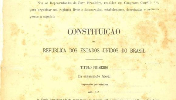 La Constitución de la naciente República de los Estados Unidos de Brasil. (Foto del Archivo Nacional de Brasil)