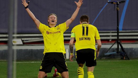 Erling Haaland anotó un doblete en la victoria 3-2 de Borussia Dortmund ante Sevilla. (Foto: EFE)