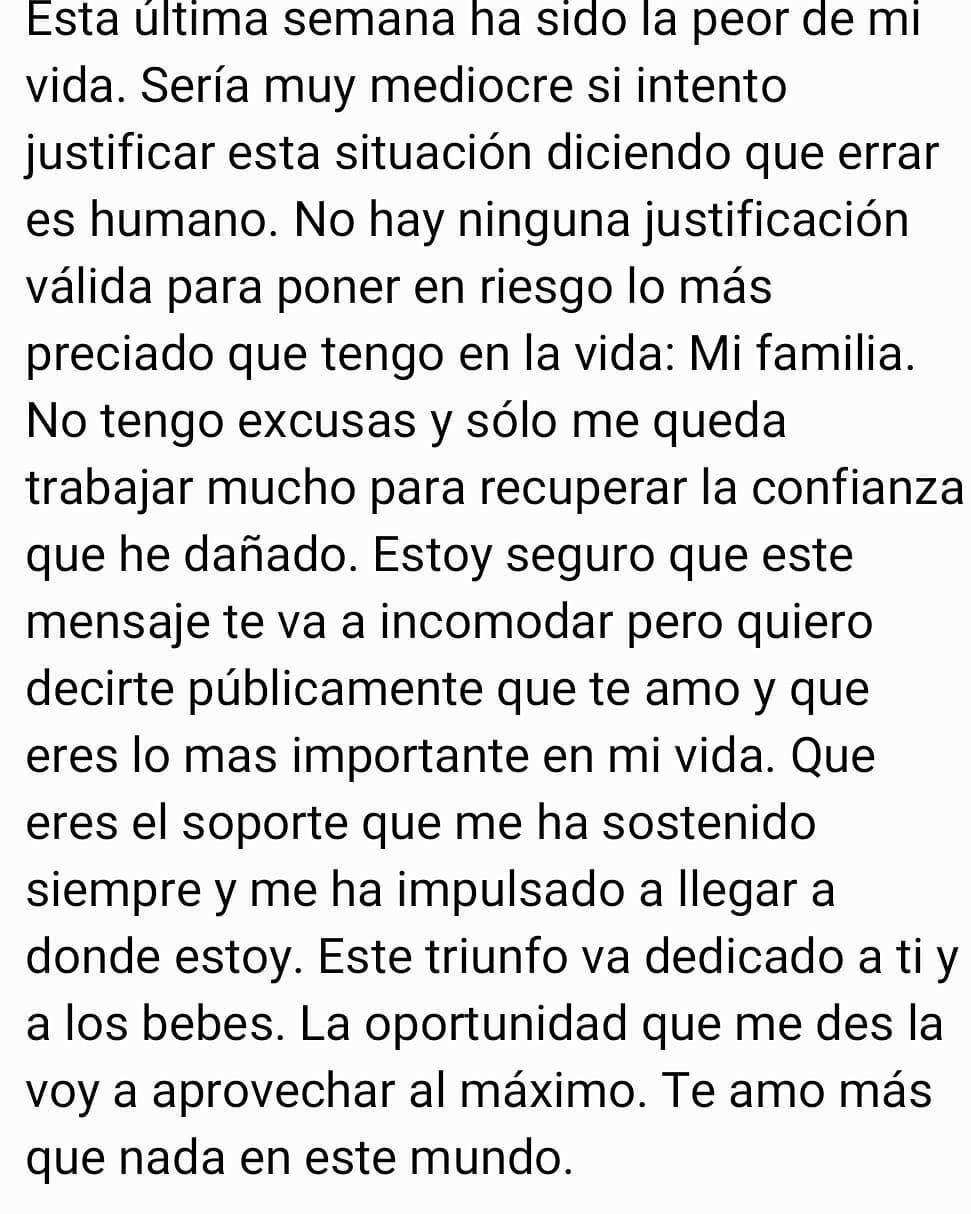 Este fue el mensaje que publicó Pedro gallese en Instagram.