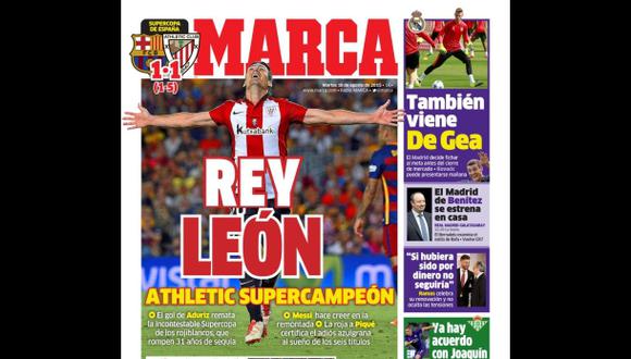 La prensa española destaca conquista del Athletic: "Rey León"