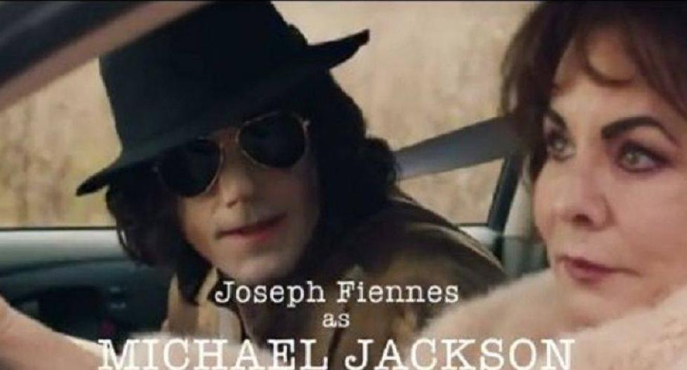 Joseph Fiennes es Michael Jackson y Stockard Channing es Elizabeth Taylor en 'Urban Myths' (Foto: Sky Arts)
