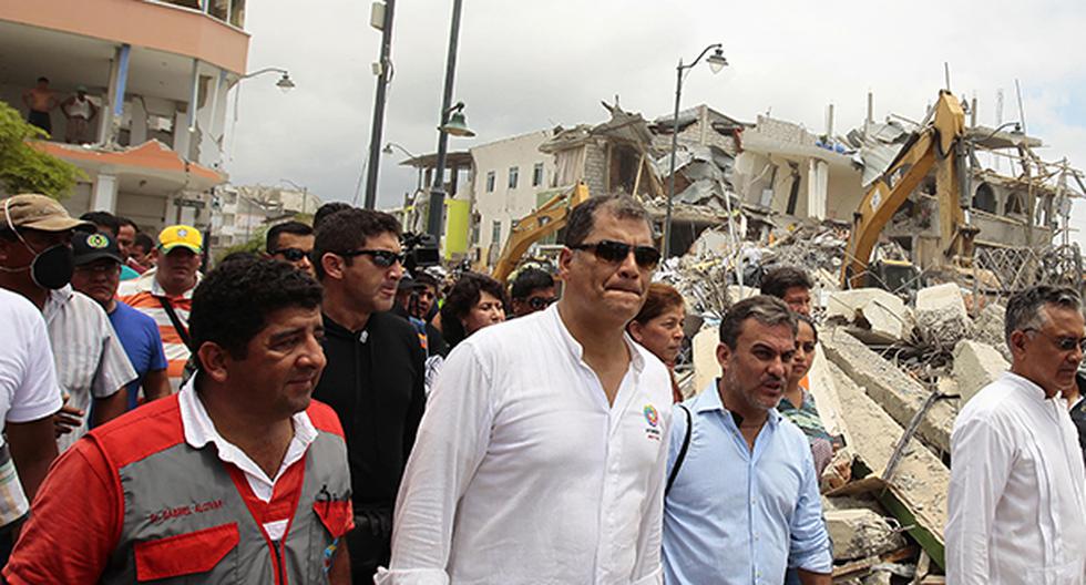 El presidente de Ecuador, Rafael Correa, en Pedernales. (Foto: EFE)
