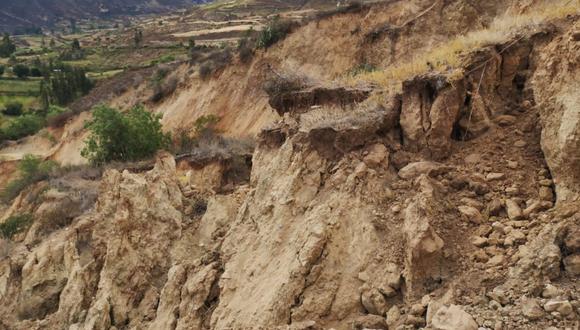 Deslizamiento del suelo ha perjudicado a la comunidad de San Pedro de Uchupata, en la provincia de Antonio Raimondi  (Foto: Coer Áncash)