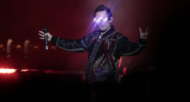Matthew Bellamy, líder de Muse, durante show en Lima. (Foto: Hugo Pérez)