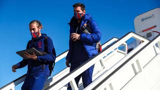 Lionel Messi llegó a Sevilla con la delegación de Barcelona para la final de la Supercopa