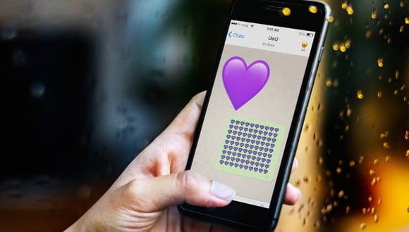 ¿Sabes realmente lo que es un corazón púrpura si lo envías a alguien por WhatsApp? | Crédito: MockUp Photo / Referencial / Composición