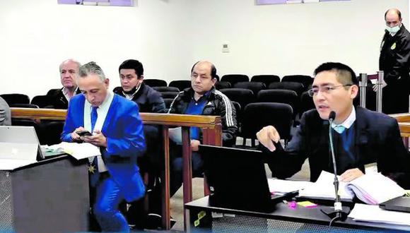 La audiencia judicial contó con la presencia de los tres investigados que continúan bajo detención preliminar: Biberto Castillo, Abel Cabrera y Salatiel Marrufo. Foto: Justicia TV