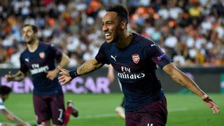 Arsenal venció 4-2 a Valencia con triplete de Aubameyang [VIDEO]