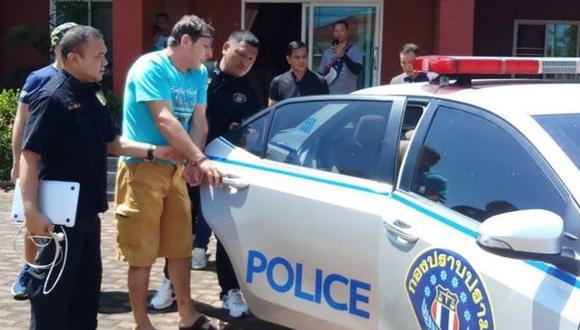 Ambos fueron detenidos en las afueras de la ciudad tailandesa de Pattaya. Foto: POLICÍA REAL DE TAILANDIA, vía BBC Mundo