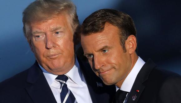 Donald Trump, presidente de EE.UU., y Emmanuel Macron, mandatario de Francia en la cumbre G7. (Foto: AFP)
