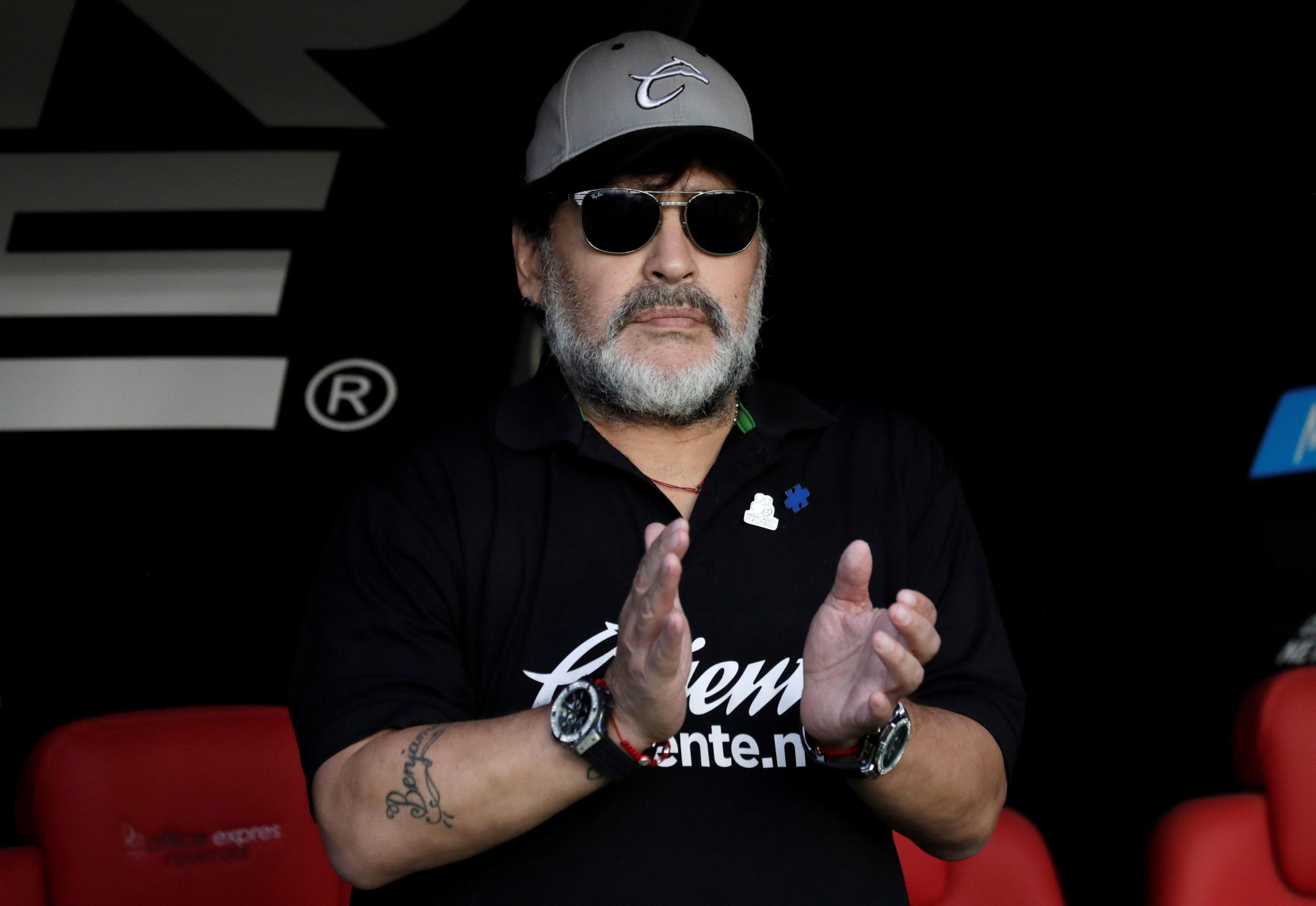 Diego Armando Maradona, entrenador de Dorados de Sinaloa. (Foto: AFP)