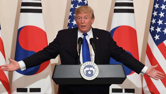 Donald Trump está de visita en Corea del Sur y habló sobre las tensiones con Corea del Norte. (EFE).