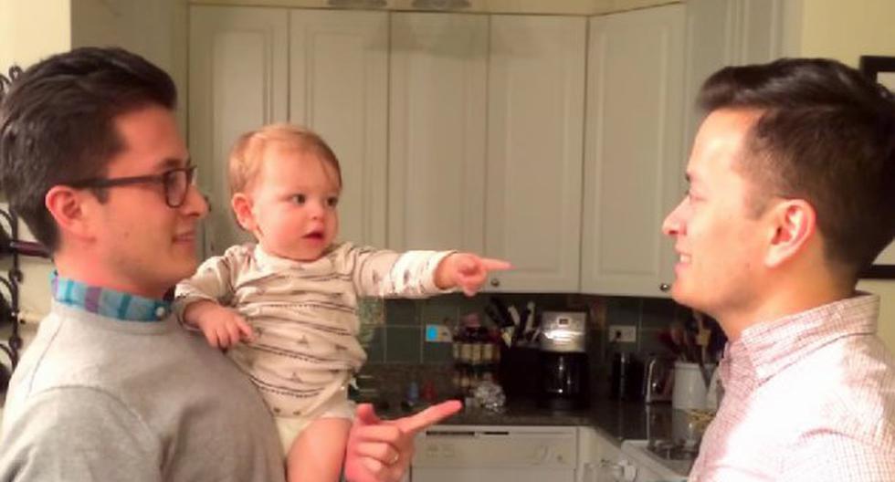 Reacción de bebé al no saber quién es su papá se convierte en viral en YouTube. (Foto: Captura de video)