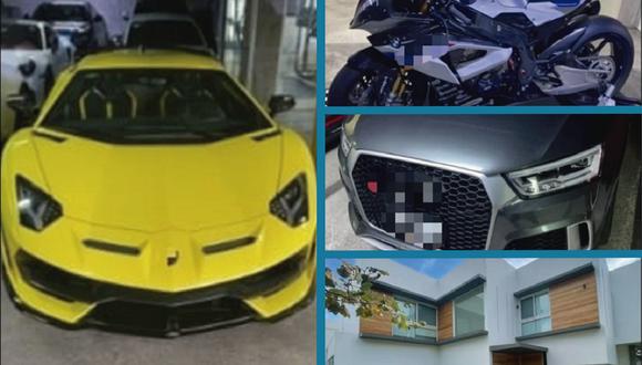 Lamborghini, Aston Martin y BMW son marcas que forman parte del decomiso realizado a El Mencho, líder del cártel Jalisco Nueva Generación en México. (Foto: FGR).
