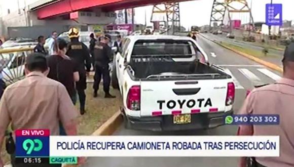 Persecución termina con camioneta abandonada en vía del Metropolitano (Captura:Latina)