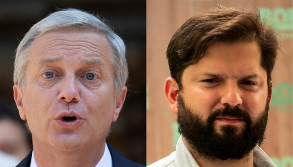 José Antonio Kast (izq) y Gabriel Boric disputarán la segunda vuelta presidencial en Chile el 19 de diciembre. (Claudio REYES y MARTIN BERNETTI / AFP).