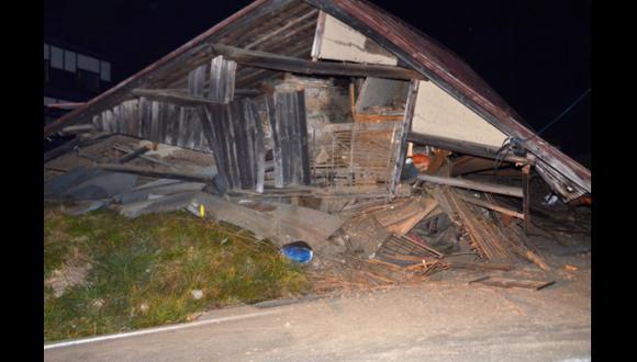 Una casa destruida en Hakuba. (AP)