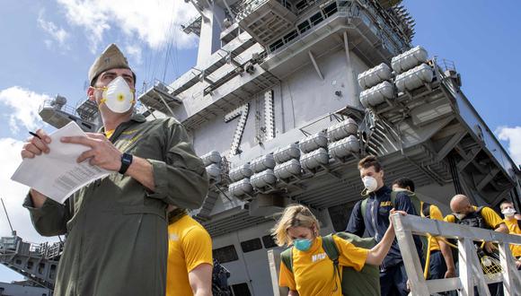 El portaaviones USS Theodore Roosevelt presentó casos de coronavirus. (Foto: AFP/Chris Liaghat)