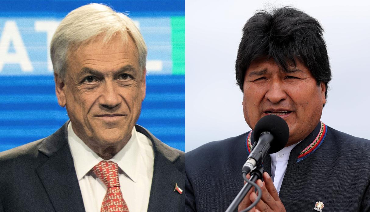 El presidente de Chile, Sebastián Piñera, y su homólogo de Bolivia, Evo Morales, se expresaron a través de Twitter. (Foto: AFP - EFE)
