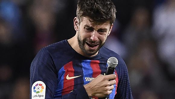 Gerard Piqué llora en su último partido como profesional. Parece que en su vida personal continuará con ello (Foto: AFP)