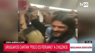 Hinchas uruguayos le dicen a los chilenos que el pisco es peruano