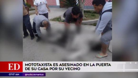 El sujeto fue reducido por los hijos de la víctima. (Foto: Captura/América Noticias)