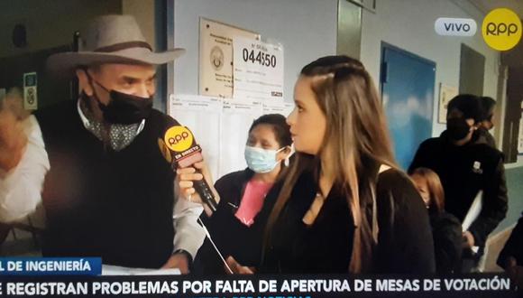 Pese a estar incluido en el voto facultativo, el ciudadano prefirió asistir a sufragar y contó sus razones. (Foto: RPP / Captura de video)